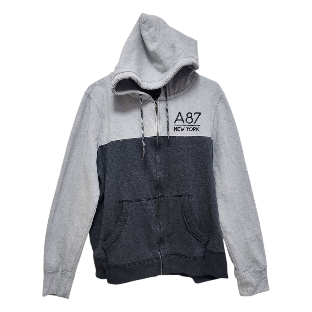 Aeropostale Hoodie Sweatshirt Mens Large A87 New York Colorblock Full Zip Fleece
